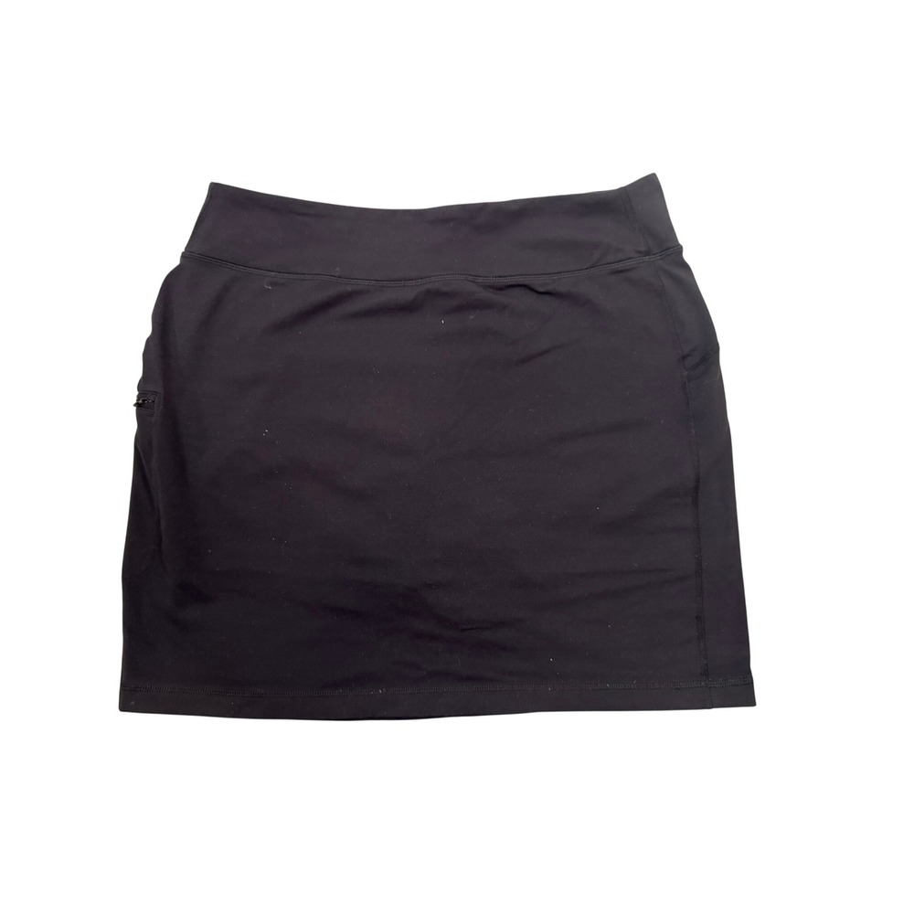 Duluth Trading Co Womens Black Performance Skort Size L Zipper Pocket Activewear